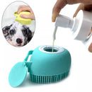 Escova Massageadora para Banho de Pets com Dispenser de Shampoo