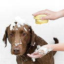 Escova Massageadora para Banho de Pets com Dispenser de Shampoo